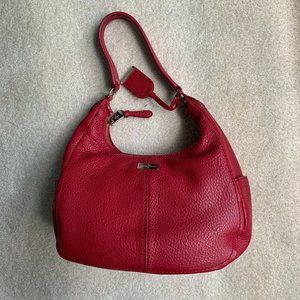 Cole Haan Red Pebble Leather Hobo Bag